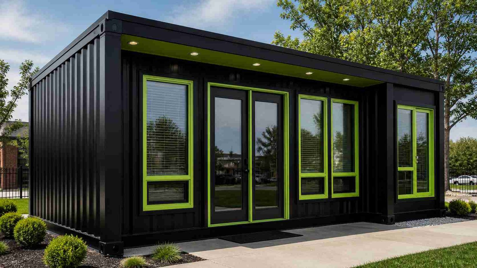 Buy portable cabin — factory-built MS structure with custom window frames and insulated walls, SAMAN Portable