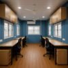 Blue interior Buy Portable Office Cabin in Bangalore