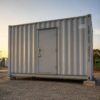 SAMAN ISO container unit in direct side elevation with windows, AC condenser, and electrical box.