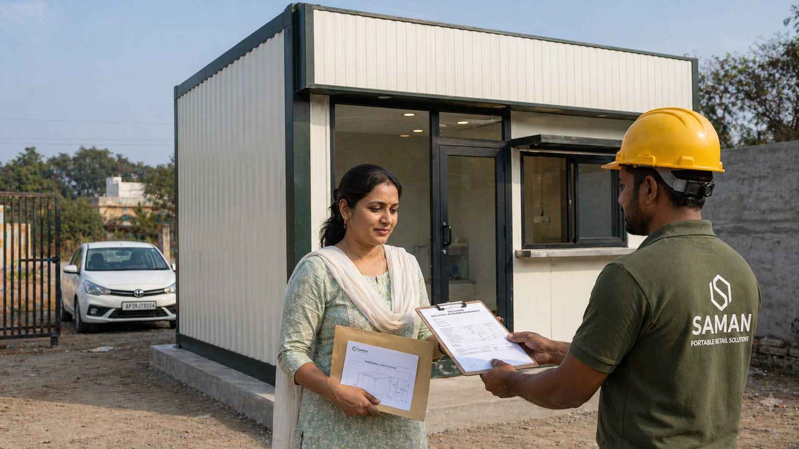 porta cabin shop handover documents compliance India SAMAN owner
