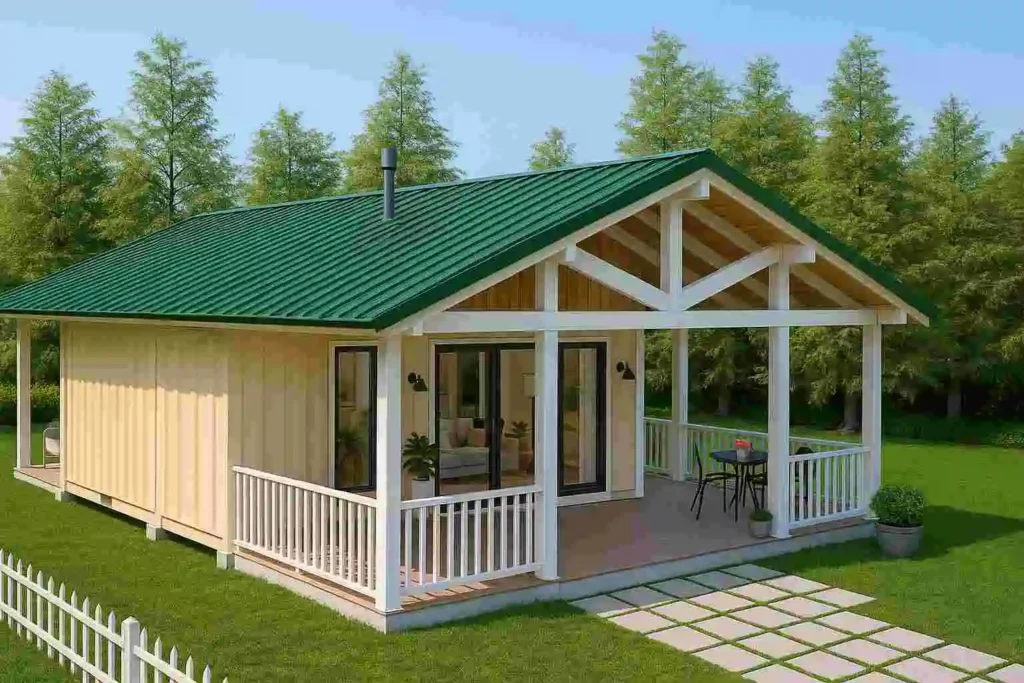 Green rooftop garden home