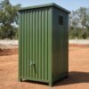 MS portable toilet corrugated steel single unit grey factory yard SAMAN