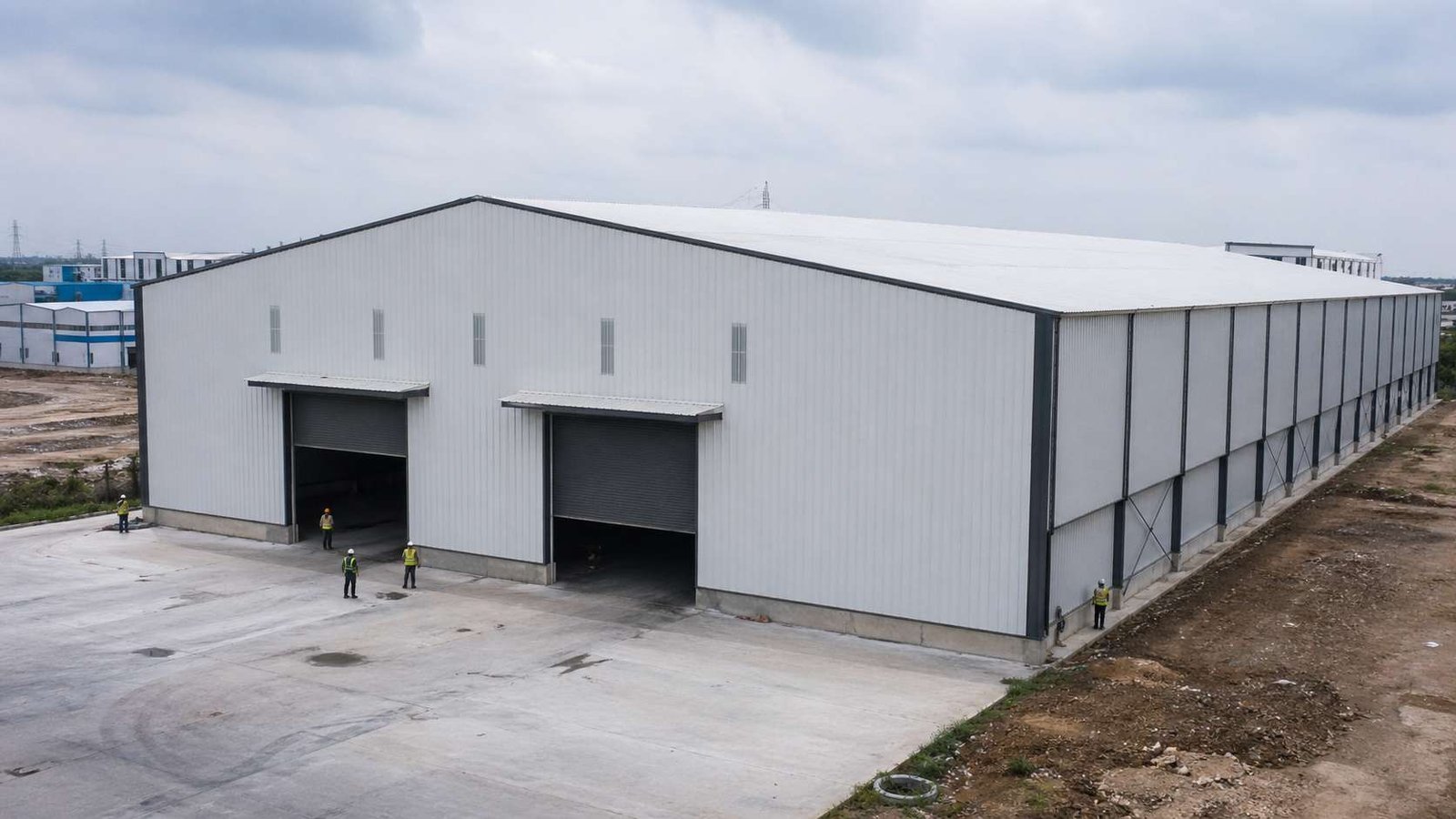 industrial shed large span 30m warehouse India pre-engineered steel structure