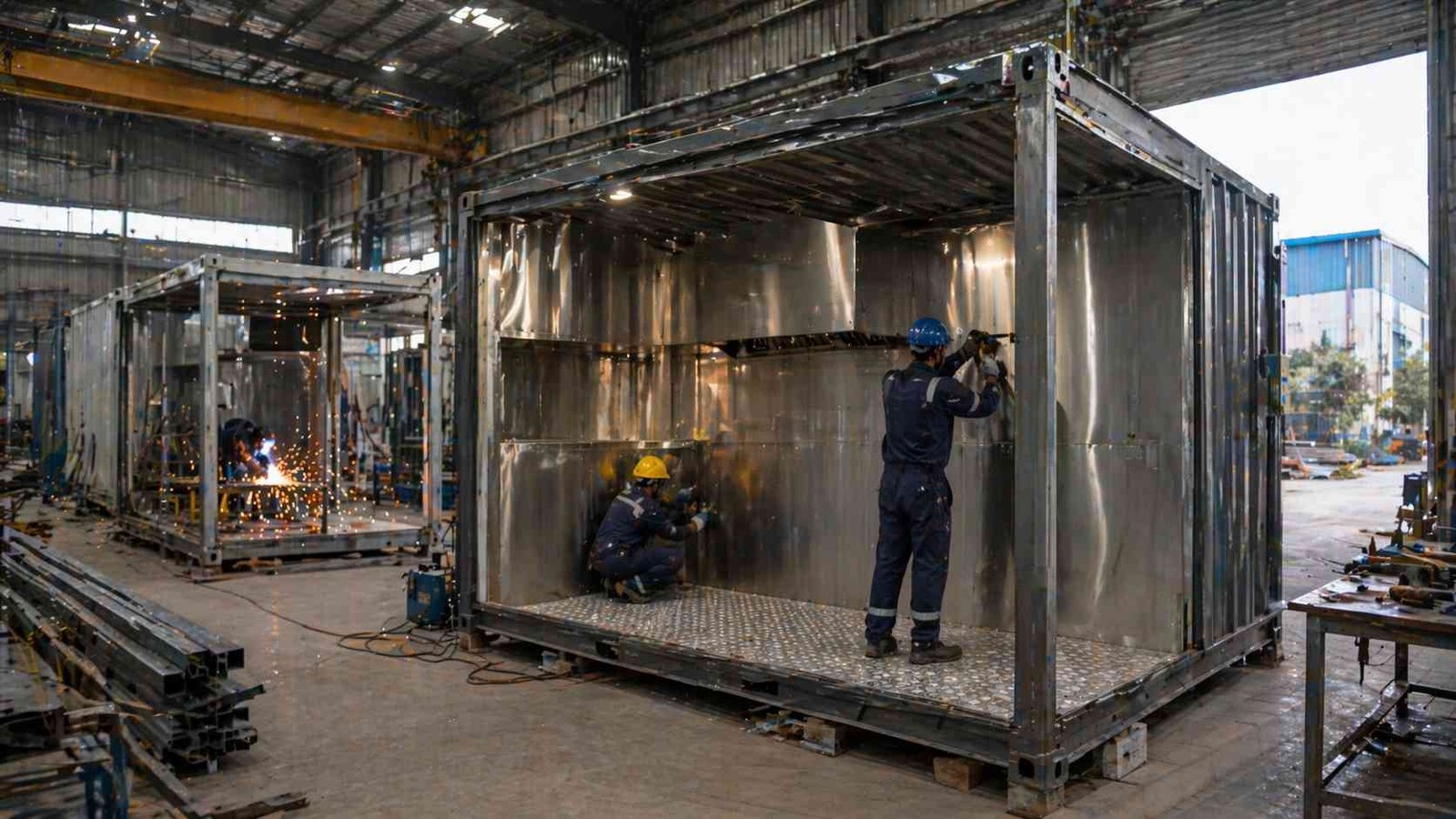 container cafe factory fabrication kitchen fitout Bangalore manufacturing India