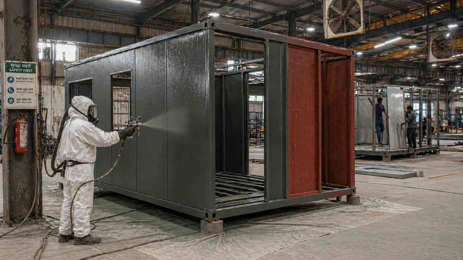 MS porta cabin surface treatment zinc phosphate primer factory India SAMAN