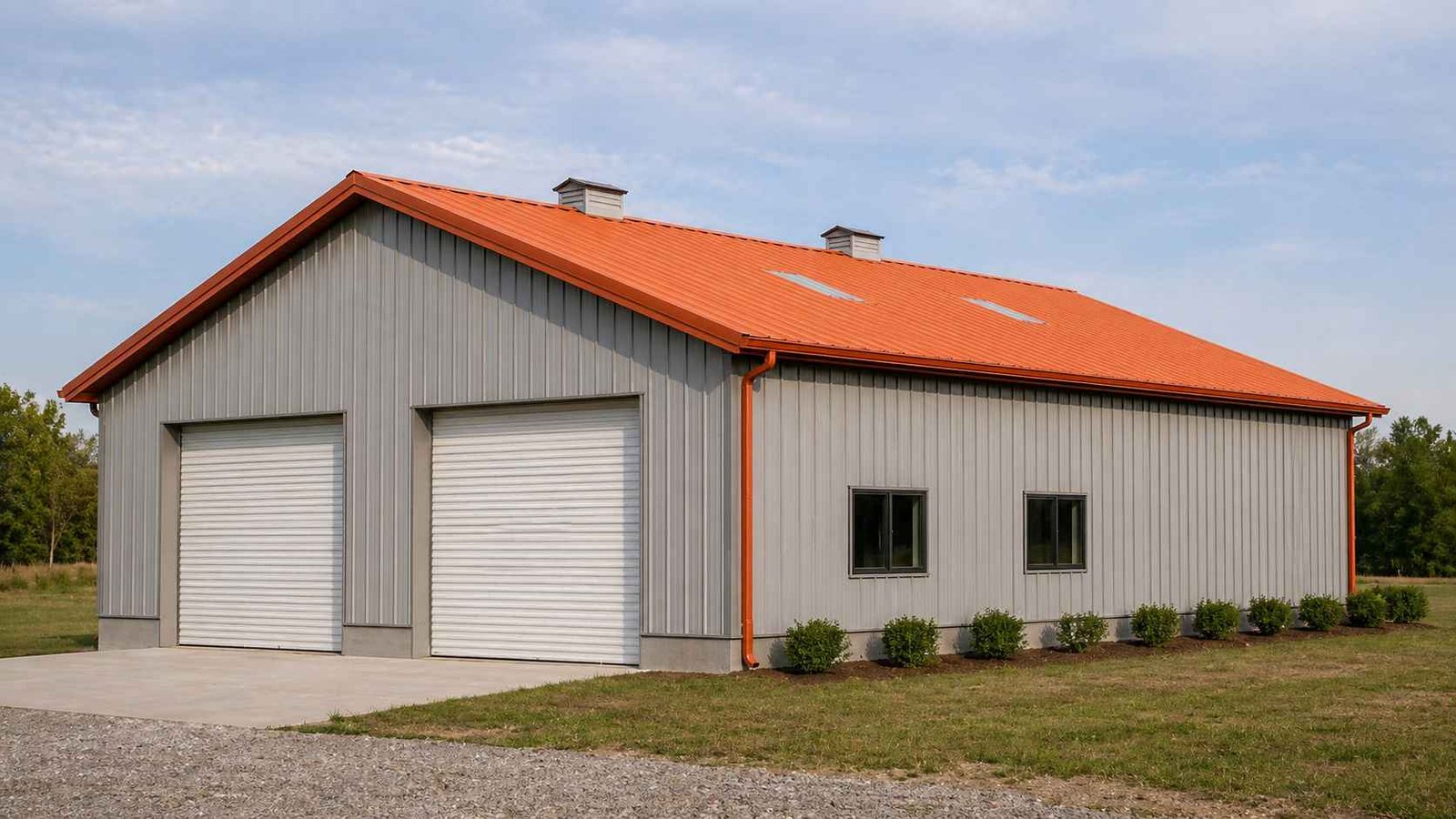 pre-engineered building colour-coated cladding orange roof grey walls India supply cost