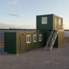 Mobile office container setup at solar farm project site