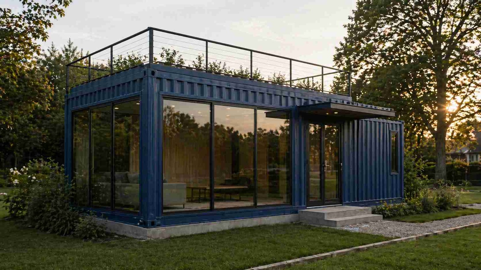luxury porta cabin 20x20 ft executive boardroom rooftop glass wall India