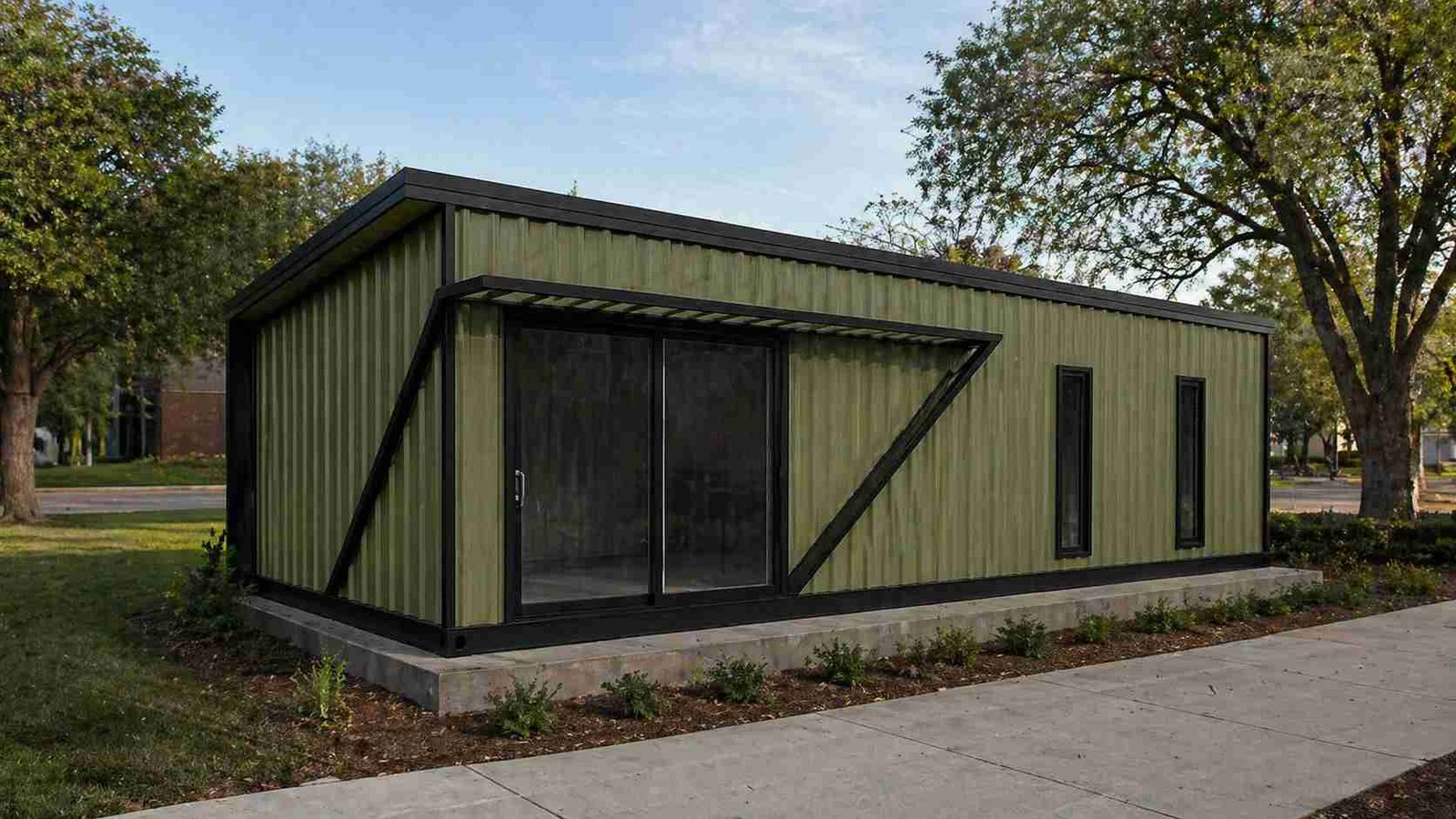 luxury porta cabin olive green custom colour corrugated deployment executive India