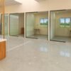 Modular Office Cabin interior with glass partition rooms