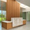 Modular Office Cabin with wooden reception counter