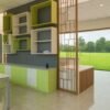 Modular Office Cabin interior with storage cabinets