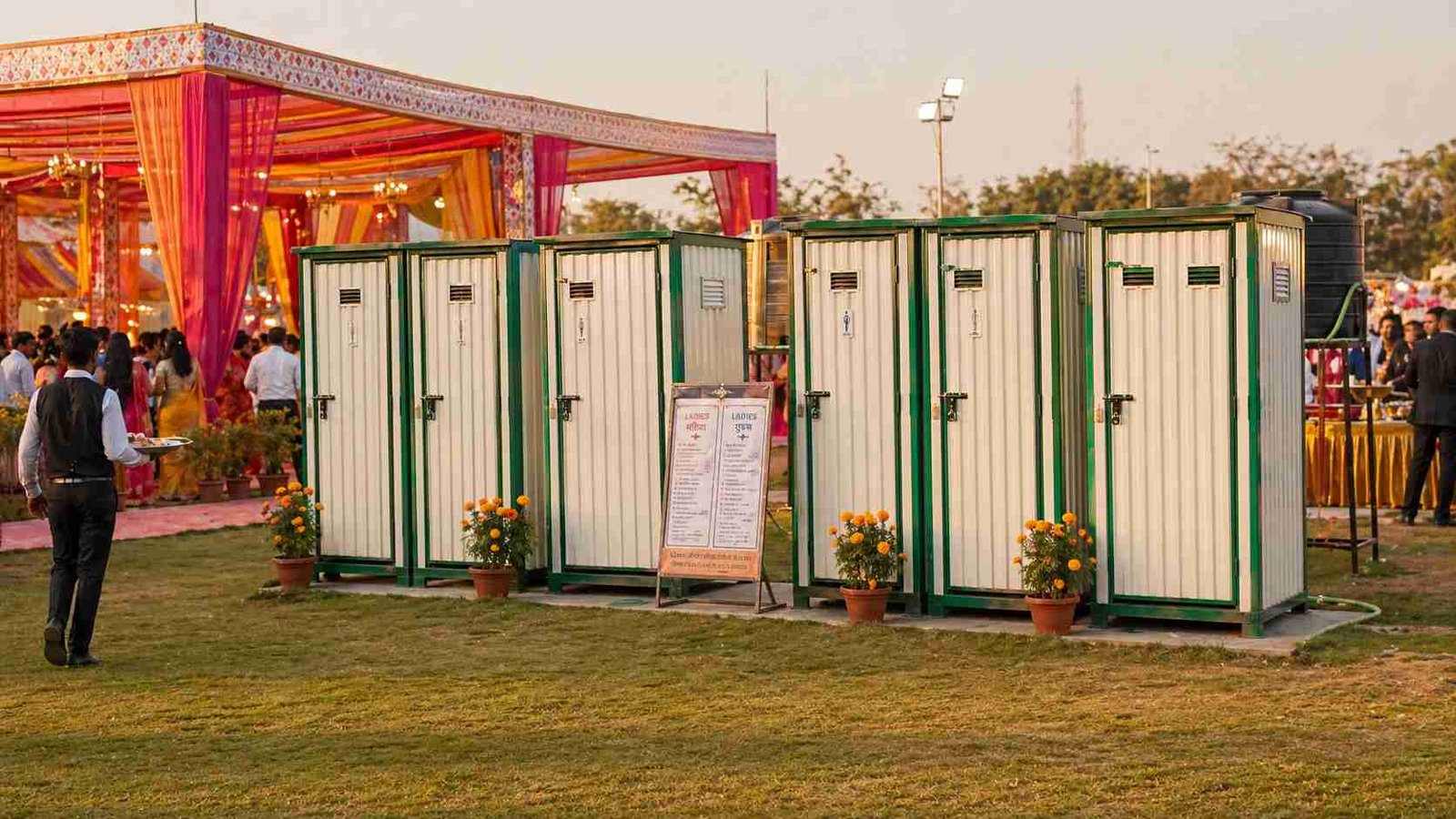 portable toilet outdoor wedding event India 6 units event sanitation