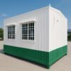 Green base porta cabin with steel windows