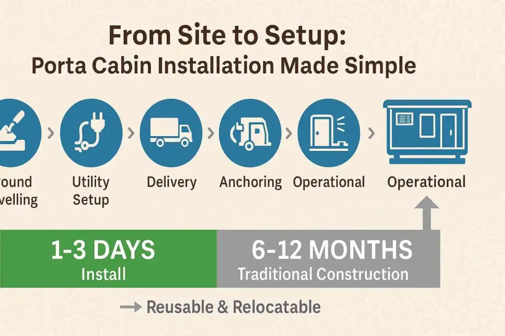 Porta cabin installation process step by step from site to setup