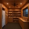 Wooden premium Porta Cabin shop interior