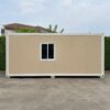 Sandstone beige portable cabin house side view showing full 20 ft length