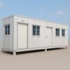 Dual-door white portacabin office with windows