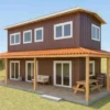 Shipping container house patio
