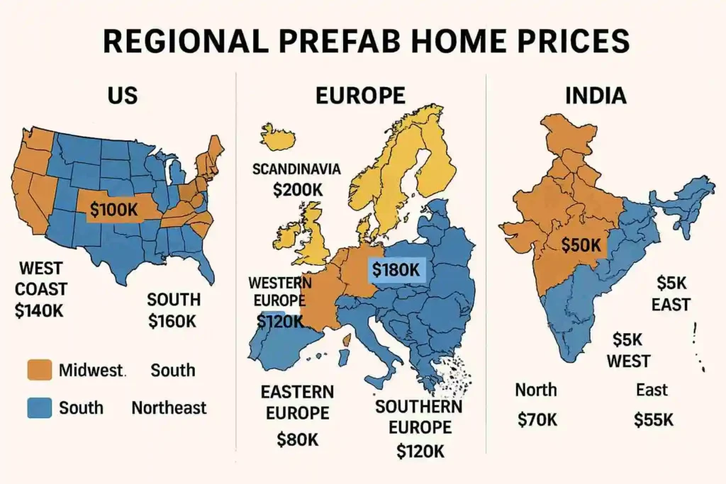 Prefabricated container house cost map worldwide