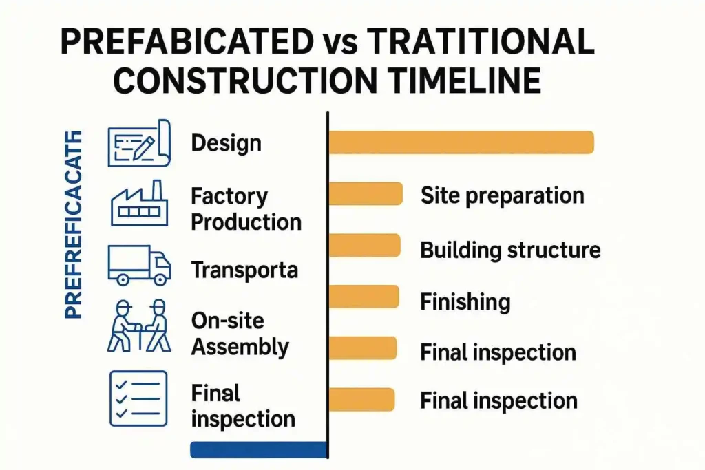 Prefab vs traditional luxury container house timeline