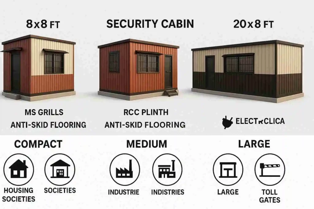 security cabin size types