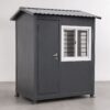 SAMAN security guard cabin in dark grey factory finish — 6×6×9 ft steel and wood standard model
