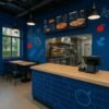 Shipping Container Cafe with pizza kitchen interior in Whitefield Bangalore