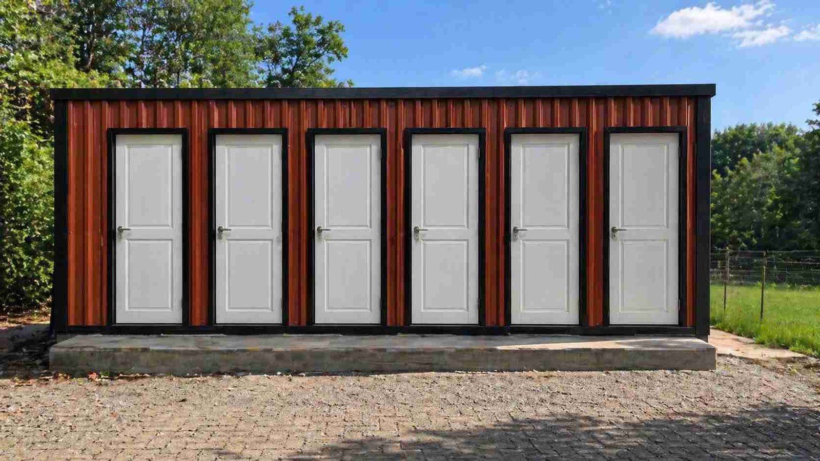 6 cubicle toilet porta cabin long structure for large sites