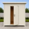SAMAN small office cabin front view — single 6 ft lockable steel entry door