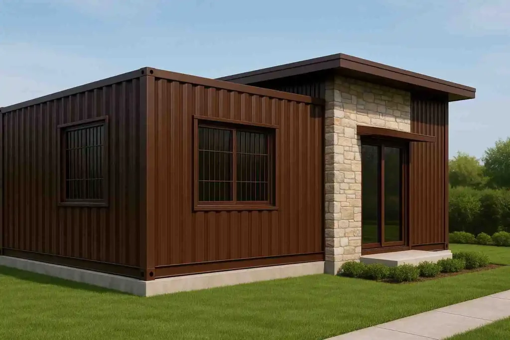 brown container house design