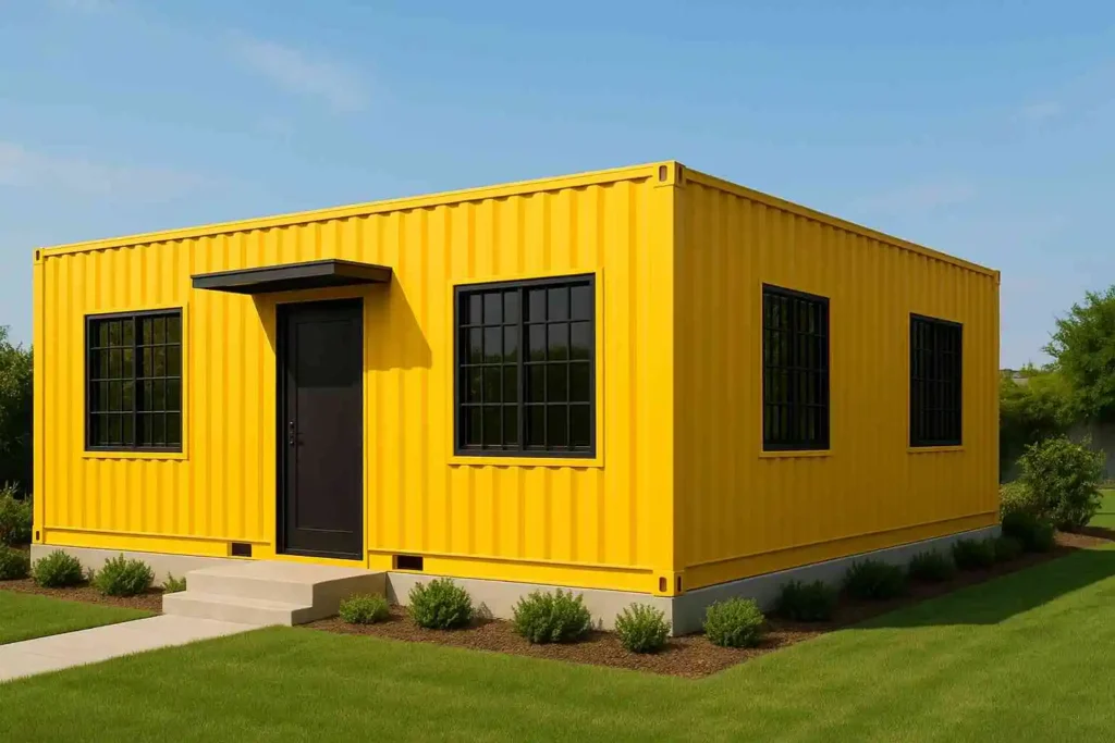yellow prefab container house