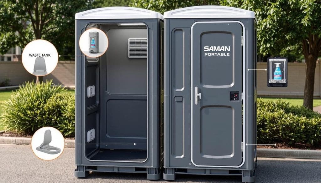 Portable toilet components