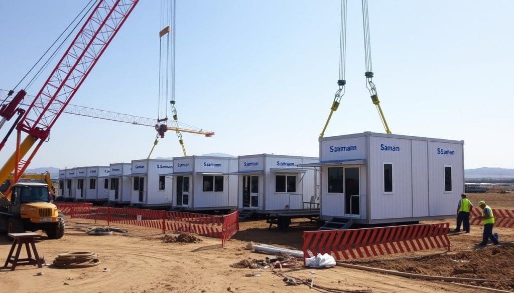 portable site cabins installation
