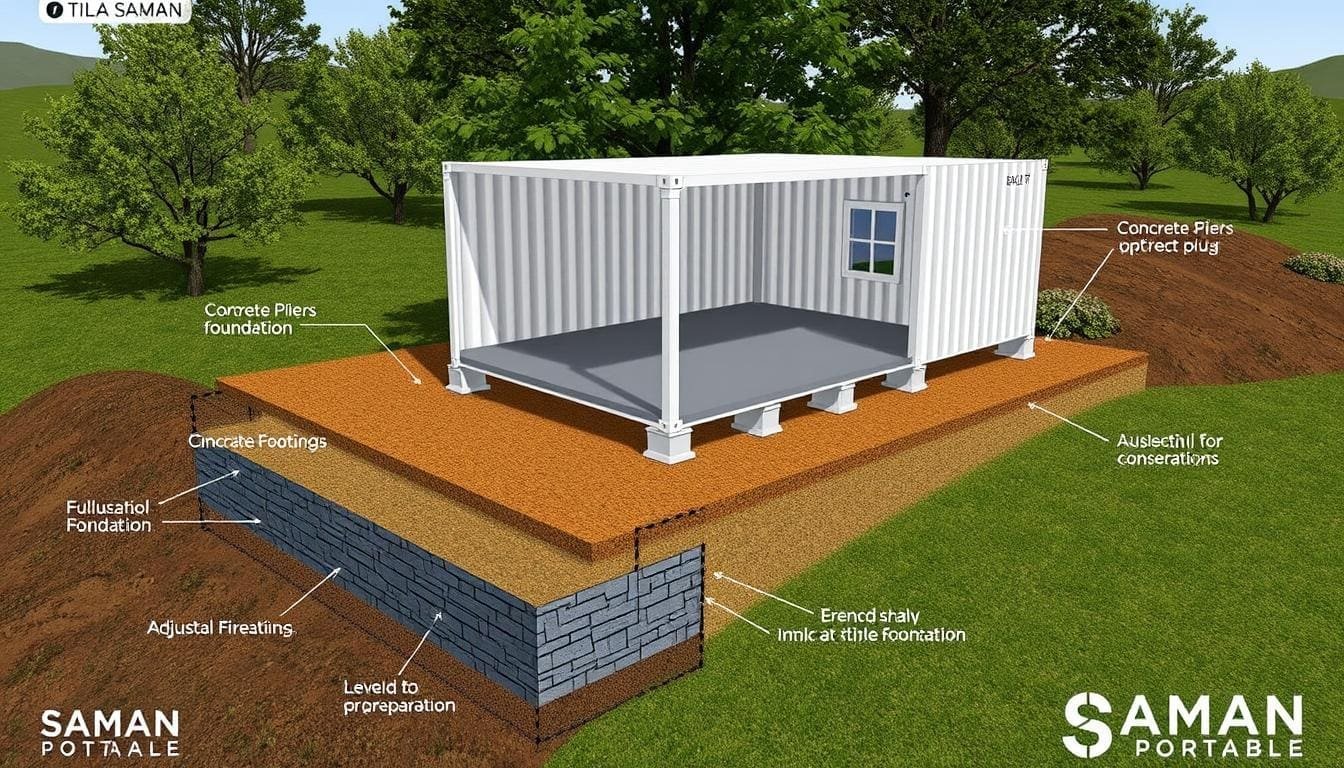 container home foundation