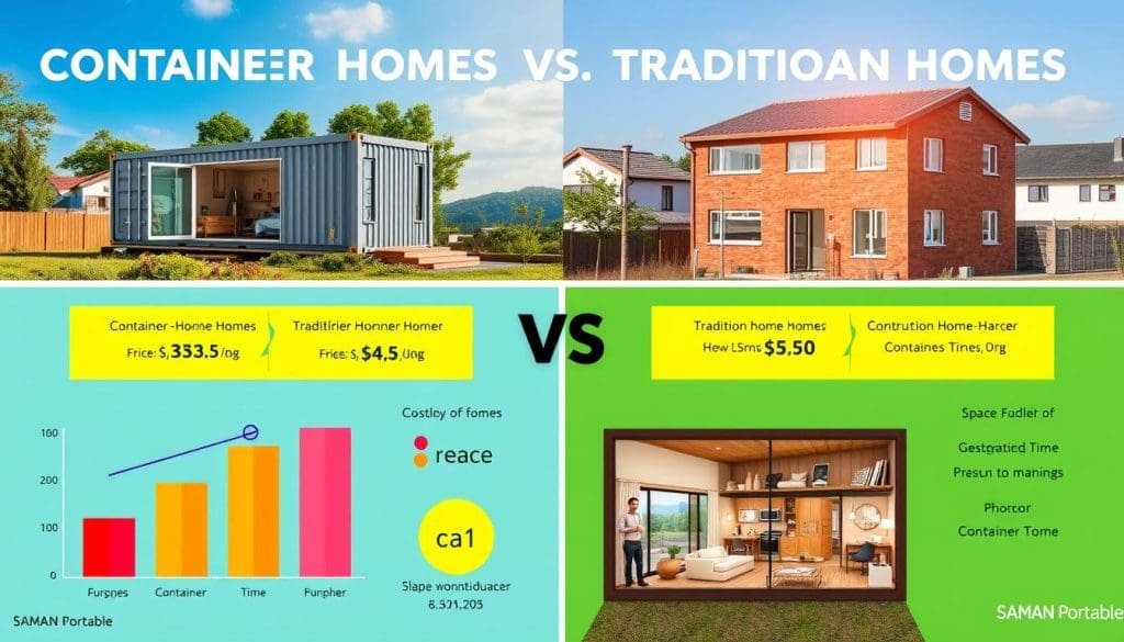 container vs traditional home costs