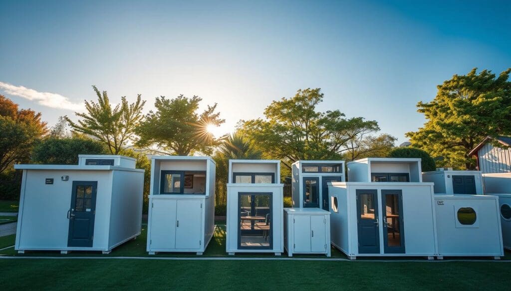 A neatly arranged display of innovative SAMAN Portable space-saving solutions in the heart of Frazer Town. Sleek, modern prefabricated structures stand against a backdrop of lush greenery and a clear blue sky. Sunlight filters through the structures, casting warm shadows and highlighting their efficient, compact designs. In the foreground, a variety of portable cabins, from compact studios to multi-room units, showcasing the versatility and practicality of these space-saving marvels. The scene conveys a sense of urban sustainability and the seamless integration of compact living solutions within the vibrant Frazer Town community. A neatly arranged display of innovative SAMAN Portable space-saving solutions in the heart of Frazer Town. Sleek, modern prefabricated structures stand against a backdrop of lush greenery and a clear blue sky. Sunlight filters through the structures, casting warm shadows and highlighting their efficient, compact designs. In the foreground, a variety of portable cabins, from compact studios to multi-room units, showcasing the versatility and practicality of these space-saving marvels. The scene conveys a sense of urban sustainability and the seamless integration of compact living solutions within the vibrant Frazer Town community.