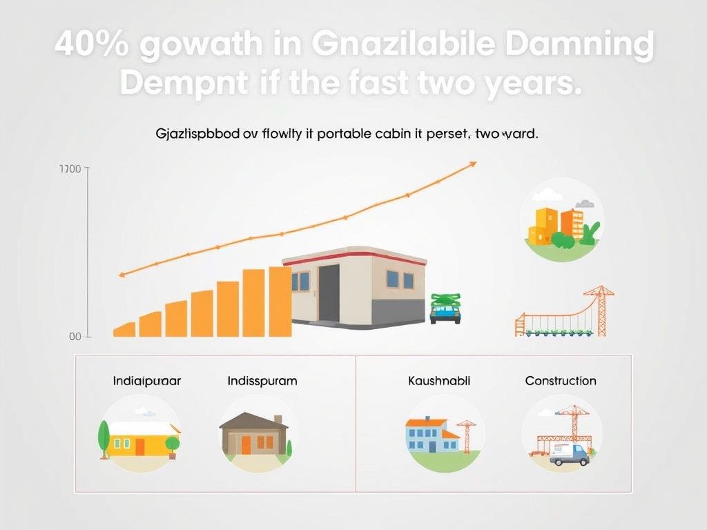 Chart showing growth of portable cabin demand in Ghaziabad