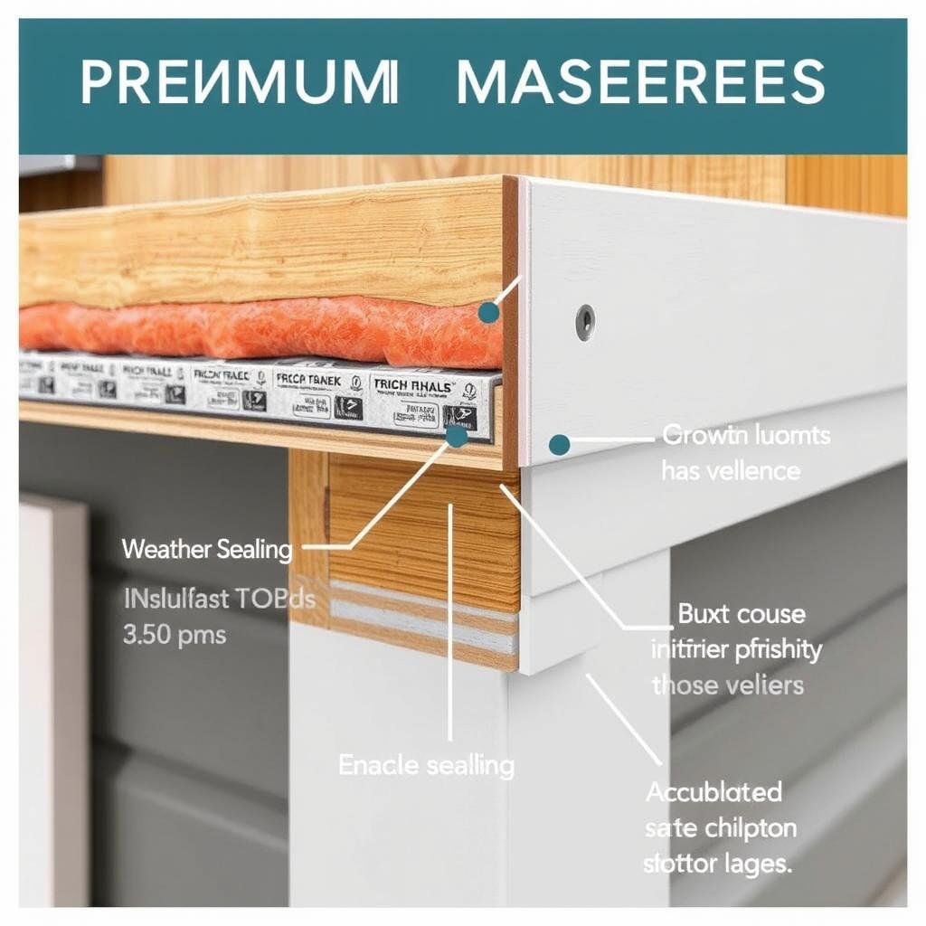 Close-up of portable cabin construction details showing quality materials Close-up of portable cabin construction details showing quality materials