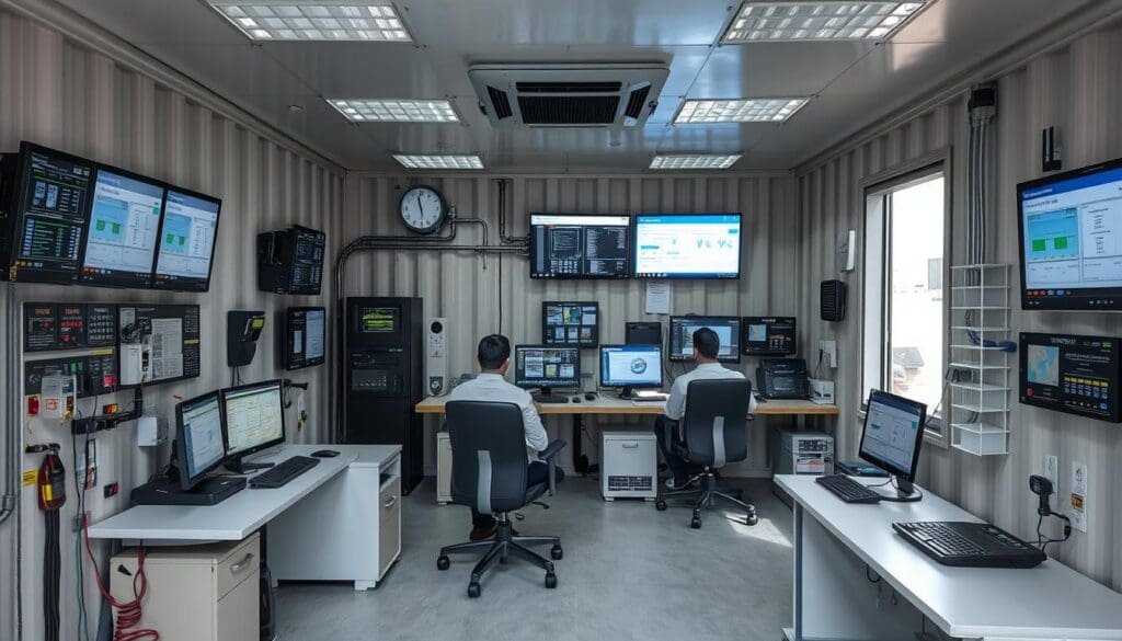 Container office functioning as a plant control room in Gamma sector, Greater Noida