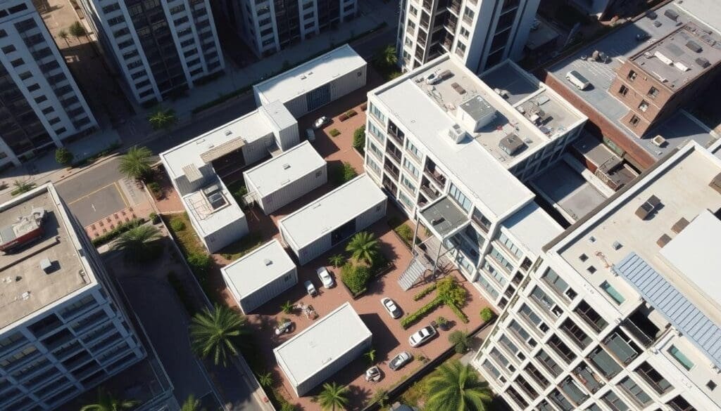 Container offices integrated with IT towers in Sector 62 Noida