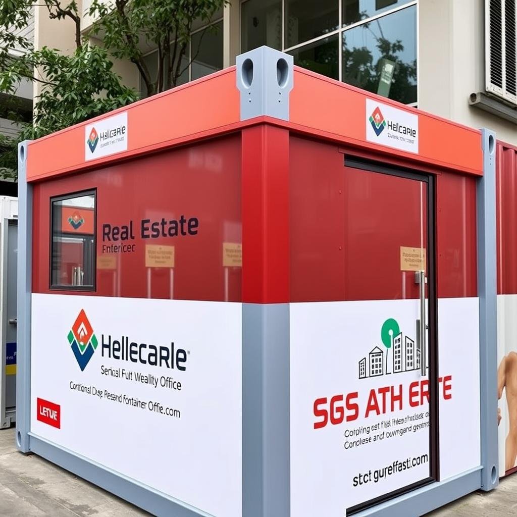 Custom branded exterior for real estate container office