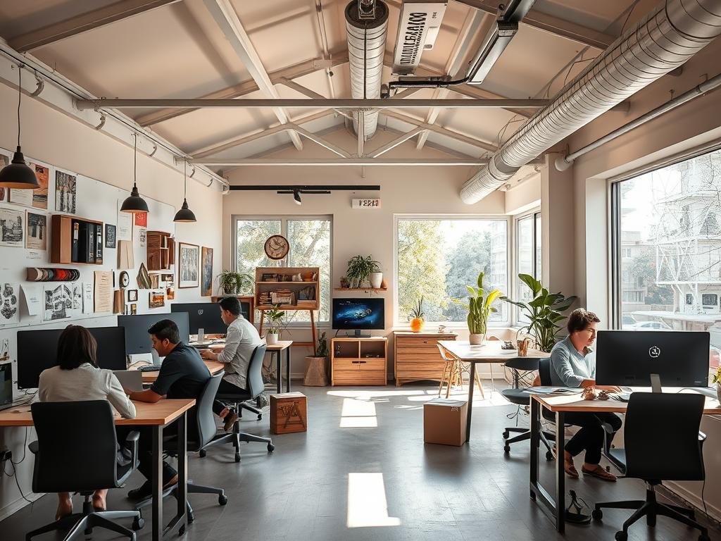 Design studio in a portable cabin with large windows in Hauz Khas, South Delhi