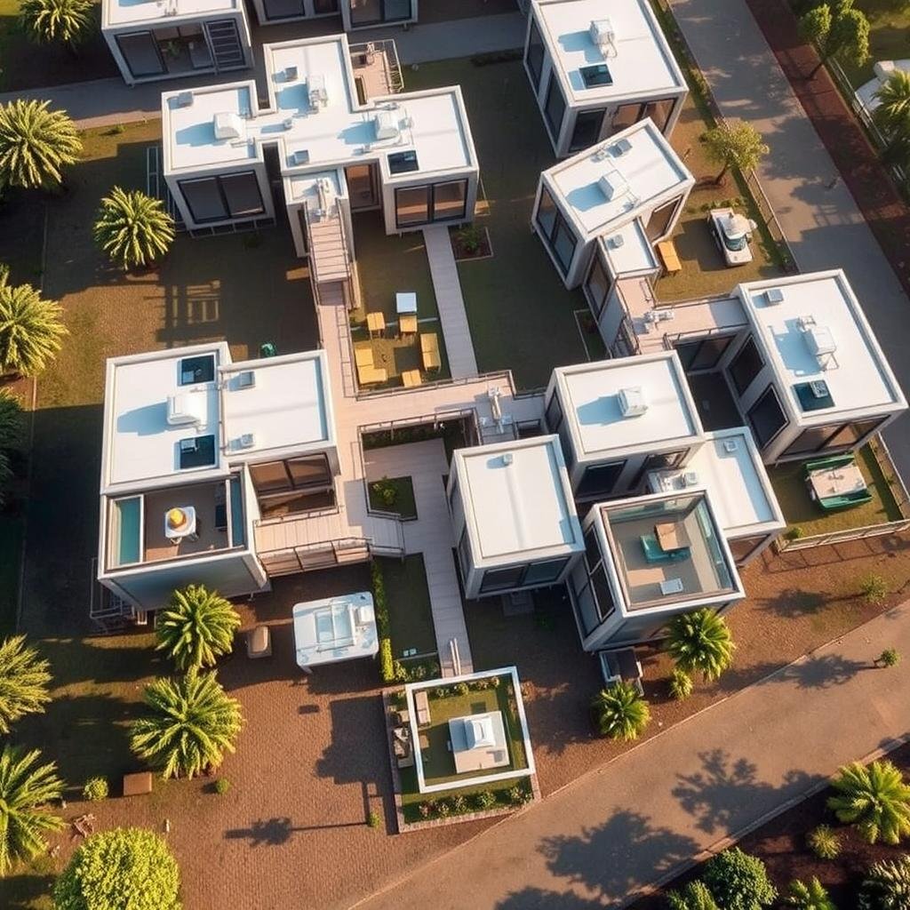 Modular portable office complex showing expansion capabilities in Vasant Kunj