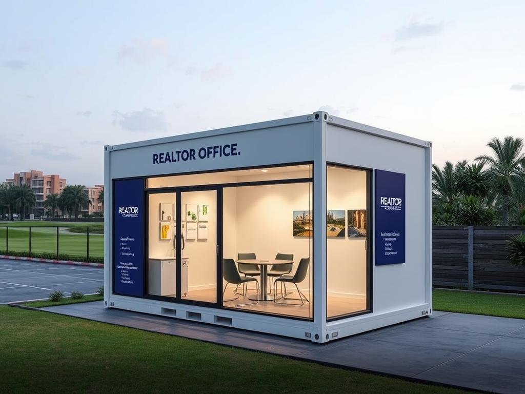 Realtor container office at Golf Course Road