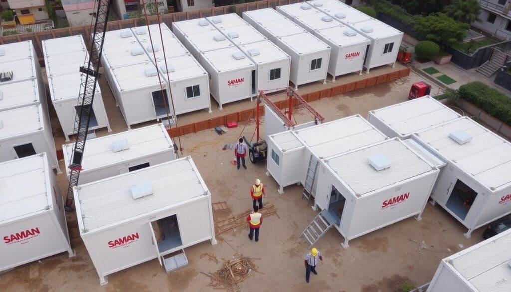SAMAN portable cabin project in Rohini housing society