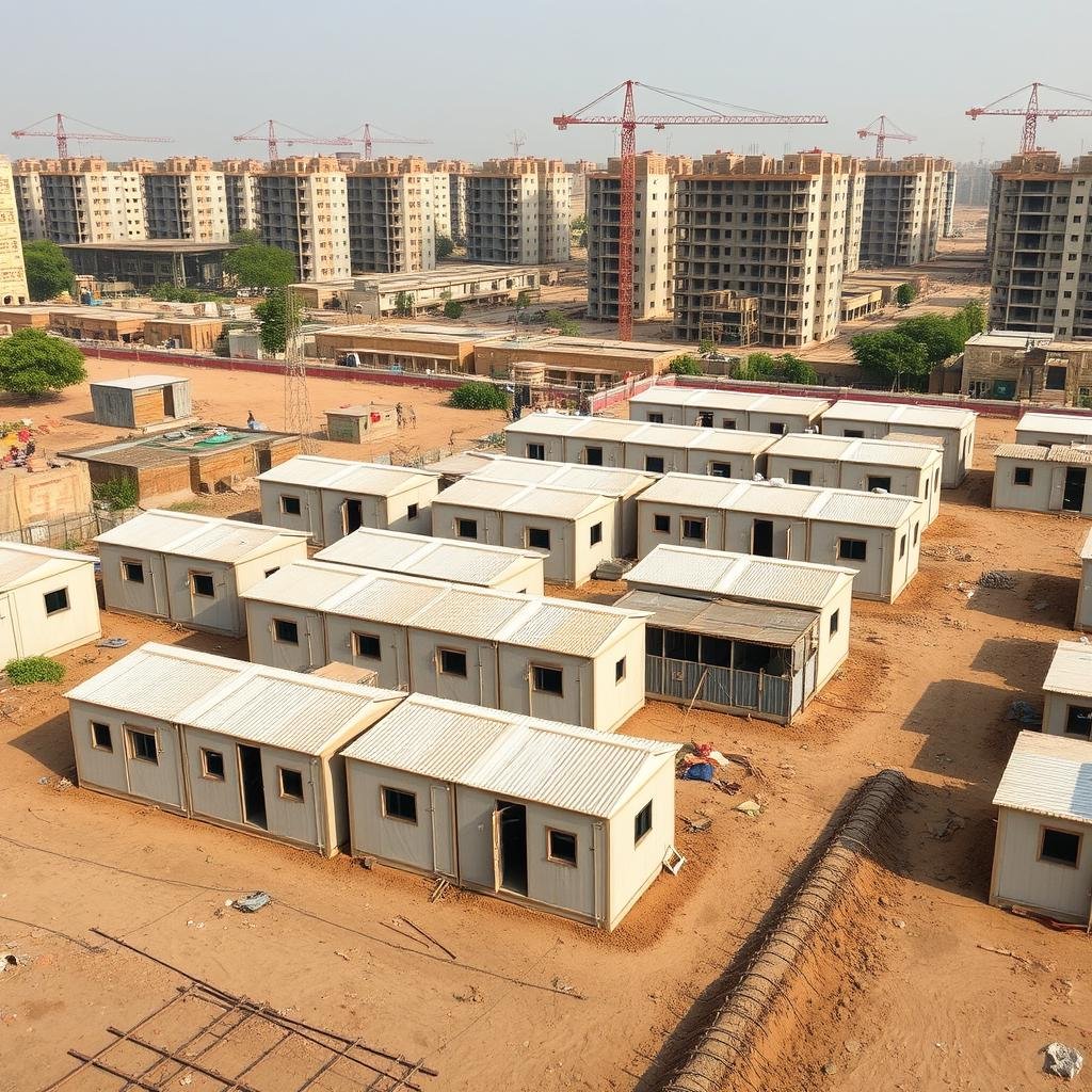 Scalable labour colony for public housing project in Shahdara