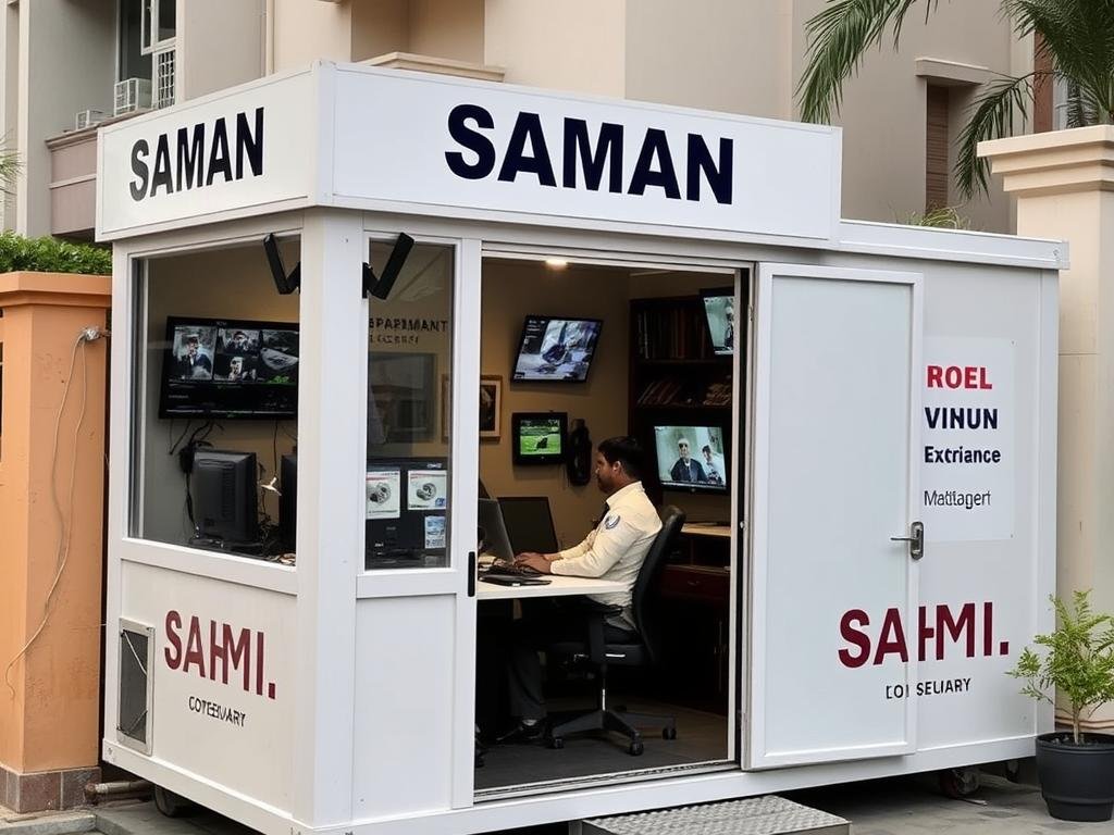 Security command center at Lakeside Apartments in Indirapuram