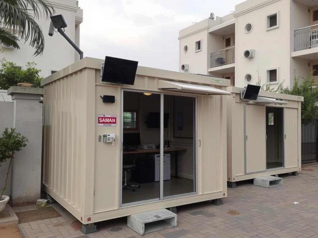Security office cabins in Indirapuram residential complex