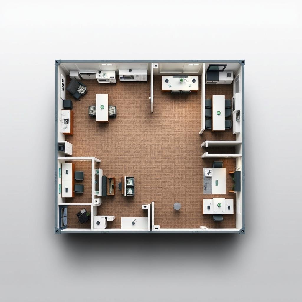 Specialized layout for property sales container office